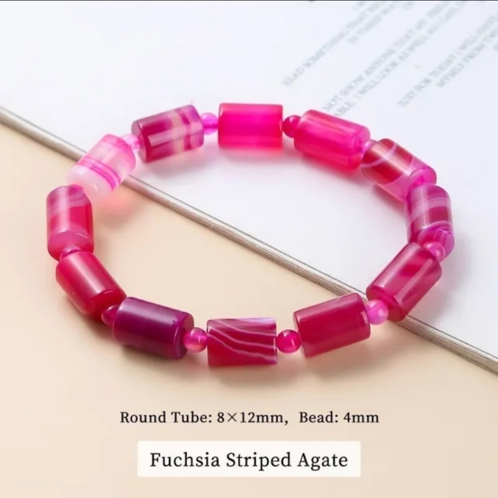 Genuine 12mm Natural Agate Streatchy Bracelet Tibetan Buddha Hand String